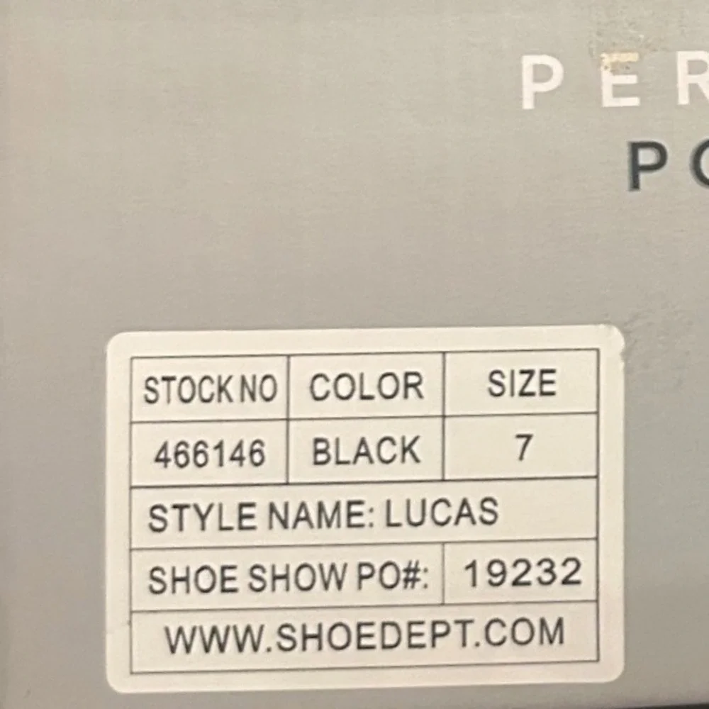 Perry Ellis Lucas Dress Shoes Kids Sz 7 Black Scuffed Square Toe Loafers Classic